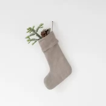 Decoratiune din in pentru Craciun Linen Tales Christmas Stocking, natural imagine