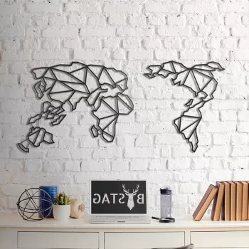 Decoratiune din metal pentru perete Map, 60 x 130 cm imagine