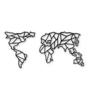 Decoratiune din metal pentru perete Map Of The World Clear, 85 x 170 cm imagine