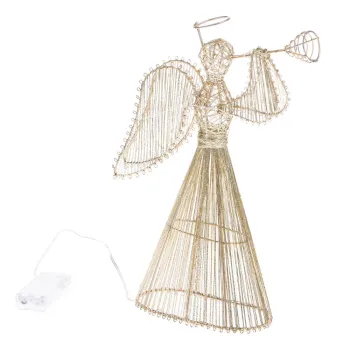 Decoratiune luminoasa aurie cu baterii Angel - Dakls imagine