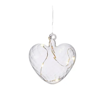Decoratiune luminoasa cu baterii o 8 cm Wave Heart - Sirius imagine