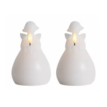Decoratiune luminoasa de Craciun alba 2 buc. o 6,5 cm Lucia - Sirius imagine