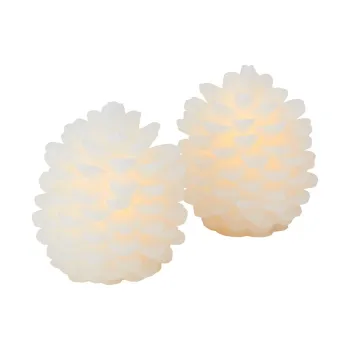 Decoratiune luminoasa de Craciun alba 2 buc. o 8 cm Clara - Sirius imagine