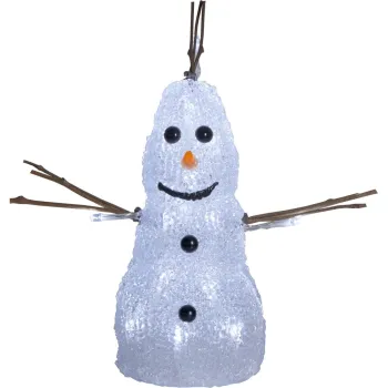 Decoratiune luminoasa de Craciun alba Crystal Snowman - Star Trading imagine