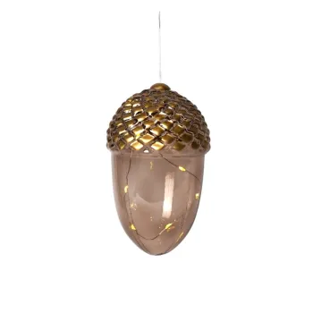 Decoratiune luminoasa de Craciun maro suspendata o 8 cm Celina - Sirius imagine