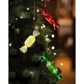 Decoratiune luminoasa de Craciun rosie suspendata o 1,5 cm Hannah - Sirius imagine