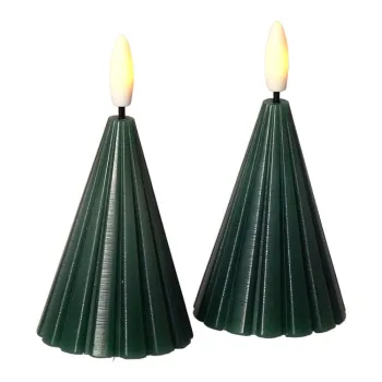 Decoratiune luminoasa de Craciun verde-inchis 2 buc. o 6 cm Laura - Sirius imagine