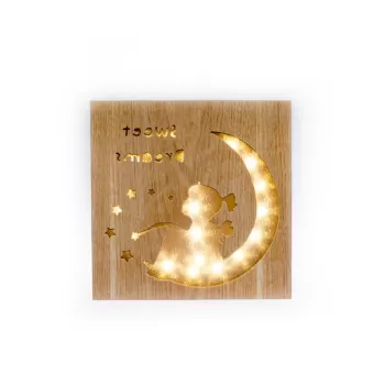 Decoratiune luminoasa din lemn Dakls Sweet Dreams imagine