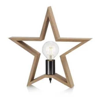 Decoratiune luminoasa din lemn Markslojd Marta, inaltime 40 cm, maro imagine
