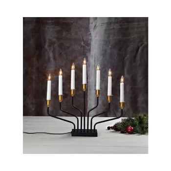 Decoratiune luminoasa neagra cu model de Craciun Brosa - Markslojd imagine