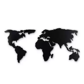 Decoratiune metalica de perete Worl Map XL, negru imagine