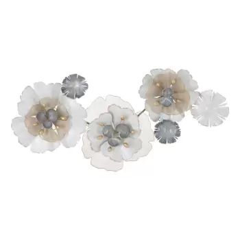 Decoratiune metalica pentru perete Mauro Ferretti Flowery, 119 x 60 cm imagine