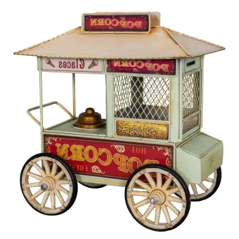 Decoratiune mica din metal Popcorn Cart - Antic Line imagine
