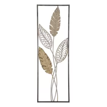 Decoratiune pentru perete Mauro Ferretti Foglie, 30,5 x 91 cm, auriu imagine