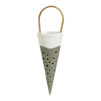 Decoratiune suspendata din ceramica Kahler Design Cone, inaltime 14,5 cm, verde imagine