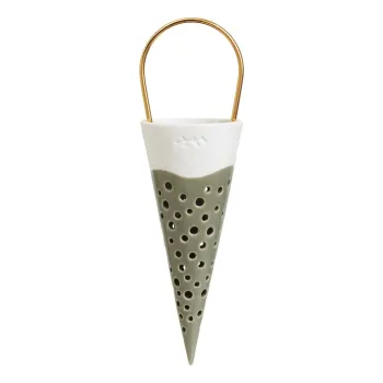 Decoratiune suspendata din ceramica Kahler Design Cone, inaltime 18 cm, verde imagine