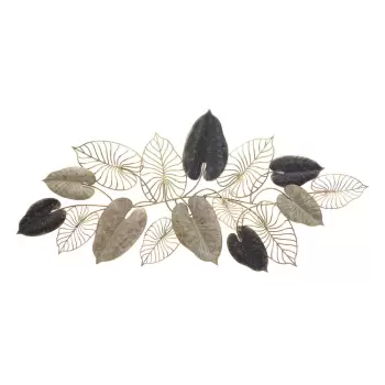 Decoratiune suspendata metalica Mauro Ferretti Century -A-, 131 x 61 cm, motive frunze imagine