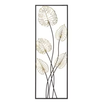 Decoratiune suspendata metalica Mauro Ferretti Luxy -A-, 31 x 90 cm, motive frunze imagine