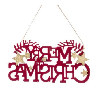 Decoratiune suspendata pentru Craciun din lemn/din material textil Merry Christmas - Casa Seleccion imagine