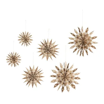 Decoratiuni suspendate pentru Craciun 6 buc. din hartie Star - Bloomingville imagine