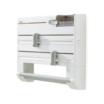 Dispenser pentru prosoape de bucatarie din hartie si folie de aluminiu alb de montat pe perete din plastic Parat - LEIFHEIT imagine