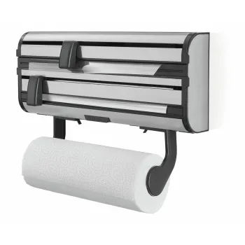 Dispenser pentru prosoape de bucatarie din hartie si folie de aluminiu argintiu de montat pe perete din metal Parat Royal - LEIFHEIT imagine