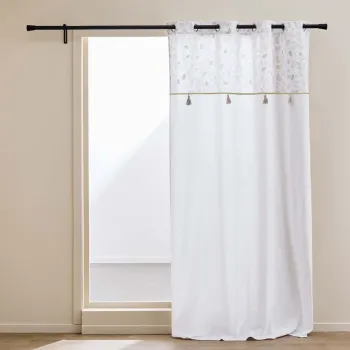 Draperie alba din amestec de bumbac 140x240 cm Duchesse - douceur d'interieur imagine