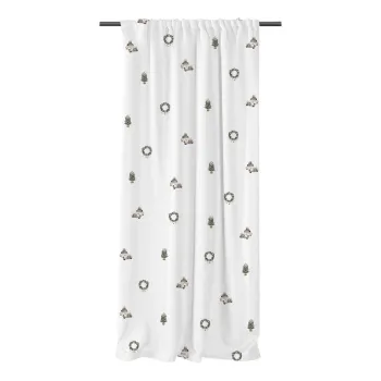 Draperie alba din bumbac satinat 110x250 cm Festive Car - Butter Kings imagine