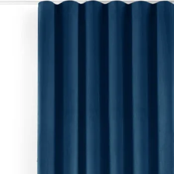 Draperie albastra dimout (semi-opaca) din catifea 400x250 cm Velto - Filumi imagine