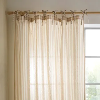 Draperie bej 140x183 cm Zanzibar Woven Stripe aEURPineapple Elephant imagine