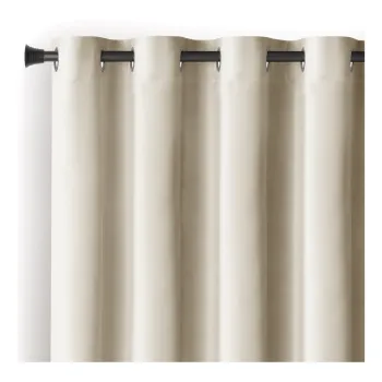 Draperie bej dimout (semi-opaca) din catifea 140x245 cm Eyelets - Restilo imagine