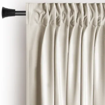 Draperie bej dimout (semi-opaca) din catifea 140x270 cm Pleat - Restilo imagine