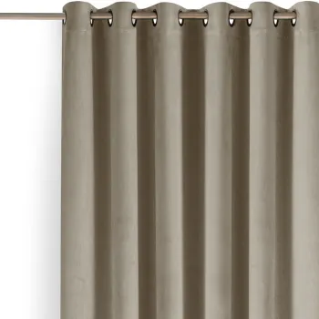 Draperie bej dimout (semi-opaca) din catifea 265x300 cm Velto - Filumi imagine