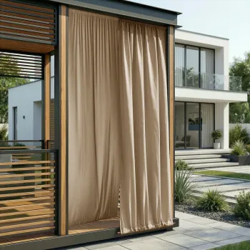Draperie bej dimout (semi-opaca)/pentru exterior Calisto - Filumi imagine