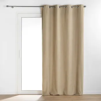 Draperie bej din material boucle 140x240 cm Wooly - douceur d'interieur imagine