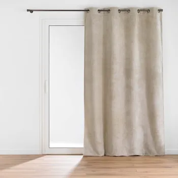 Draperie bej din microflanel 140x240 cm Flanela - douceur d'interieur imagine