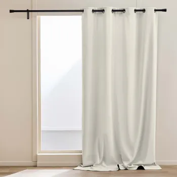 Draperie bej termoizolanta din catifea reiata 140x260 cm Madison - douceur d'interieur imagine