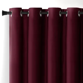 Draperie burgundy dimout (semi-opaca) din catifea 140x245 cm Eyelets - Restilo imagine