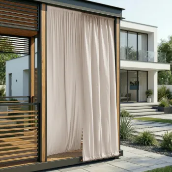 Draperie crem dimout (semi-opaca)/pentru exterior Calisto - Filumi imagine