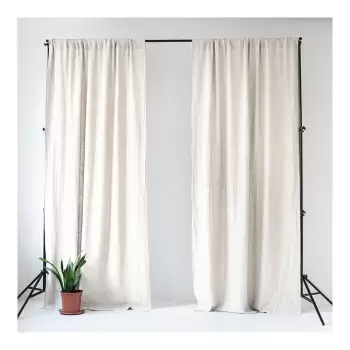 Draperie din in cu tunel de prindere Linen Tales Night Time, 275 x 140 cm, alb imagine
