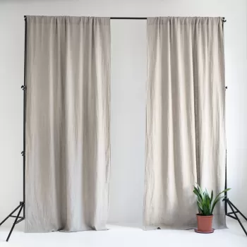 Draperie din in cu tunel de prindere Linen Tales Night Time, 275 x 140 cm, bej imagine