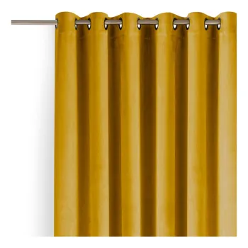 Draperie galben-mustar dimout (semi-opaca) din catifea 530x250 cm Velto - Filumi imagine