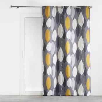 Draperie galbena/gri 140x240 cm Leafy - douceur d'interieur imagine