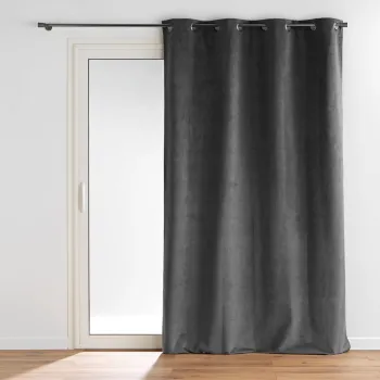 Draperie gri antracit din catifea 140x260 cm Olympe - douceur d'interieur imagine
