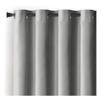 Draperie gri deschis dimout (semi-opaca) din catifea 140x245 cm Eyelets - AmeliaHome imagine