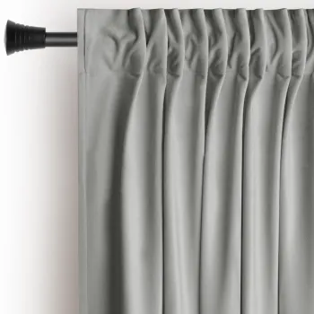 Draperie gri dimout (semi-opaca) din catifea 140x245 cm Pleat - Restilo imagine