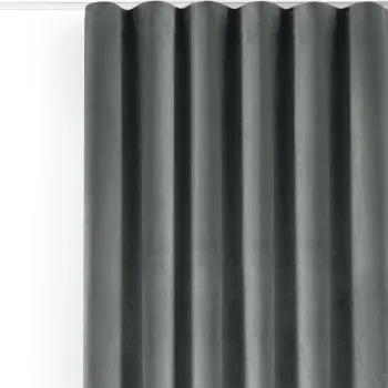 Draperie gri dimout (semi-opaca) din catifea 200x175 cm Velto - Filumi imagine