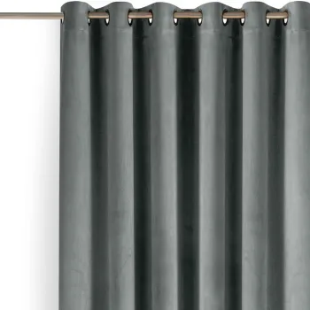 Draperie gri dimout (semi-opaca) din catifea 200x270 cm Velto - Filumi imagine
