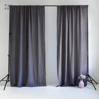 Draperie gri inchis 140x170 cm Night Time - Linen Tales imagine