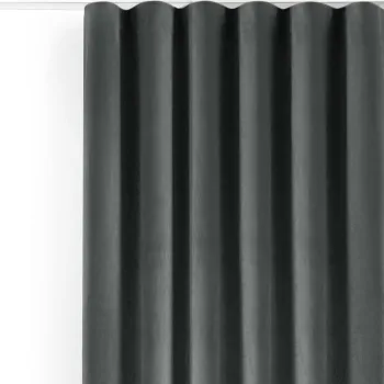 Draperie gri inchis dimout (semi-opaca) din catifea 265x250 cm Velto - Filumi imagine